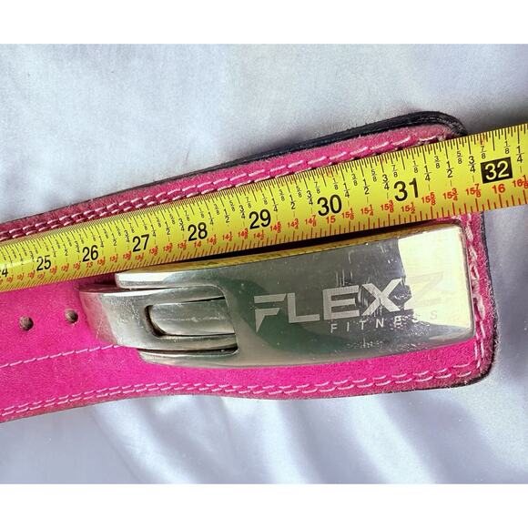 Flexz Fitness Lever Weight Lifting Belt Leather Pink Powerlifting Gym Small 30” - Picture 7 of 9
